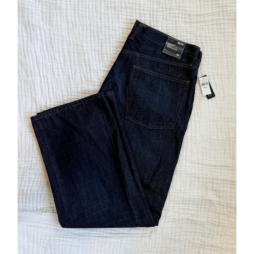 Gap Relaxed Fit Jeans Mens 38x30 Dark Indigo Denim Straight Leg New 199306-00-1 - Picture 6 of 7